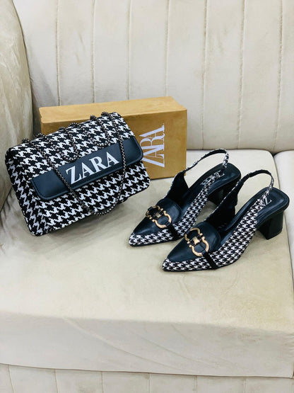 COMBO DEAL ZEBRA HEEL + CROSSBODY BAG
